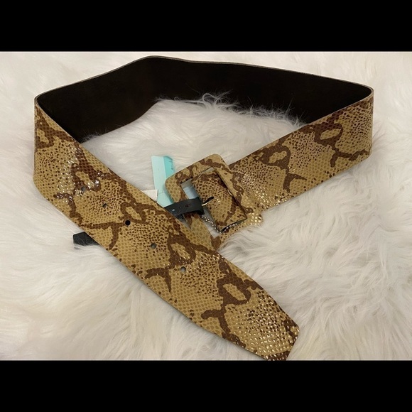 Melamed snake beige leather belt womens medium main image 5